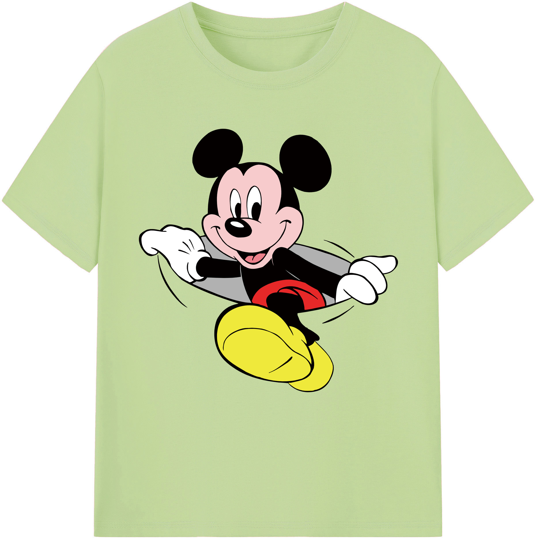 （画像用） ミッキーマウス Mickey Mouse 綿100％半袖Tシャツ（フロントプリント）